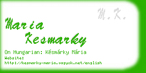 maria kesmarky business card
