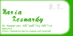 maria kesmarky business card